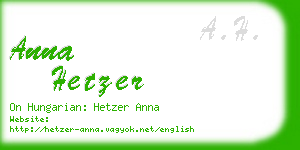 anna hetzer business card